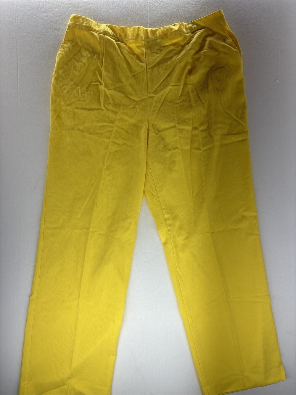 NWT ALFRED DUNNER Women’s Pants Classic Fit Elastic Waist‎ Size 20w Lemon Yellow